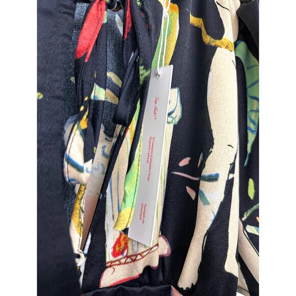 NWT Lisa Says Gah Penelope Museo Nero Print Midi Dress Black Statue Vase S - Picture 4 of 15